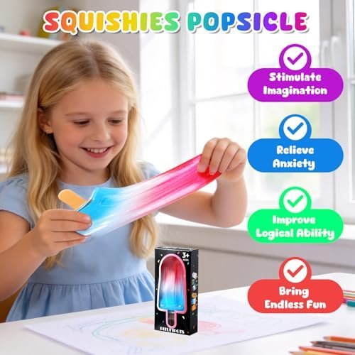 4.8 inch popsicle squishy with malt sugar core in hand — Image 5 of 10