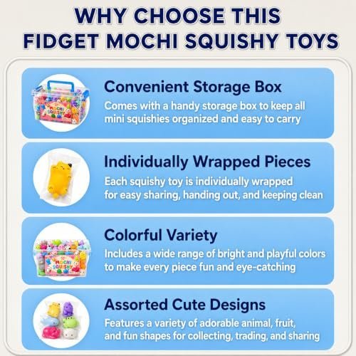 120 pack mochi squishy toys in assorted kawaii shapes — Image 5 of 11
