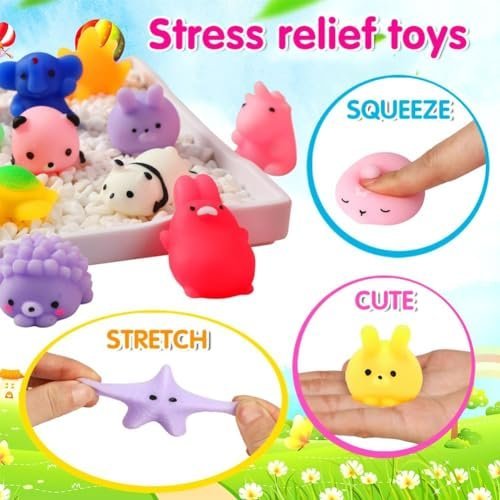 80 kawaii mochi squishy toys bulk in a storage bucket — Image 5 of 11