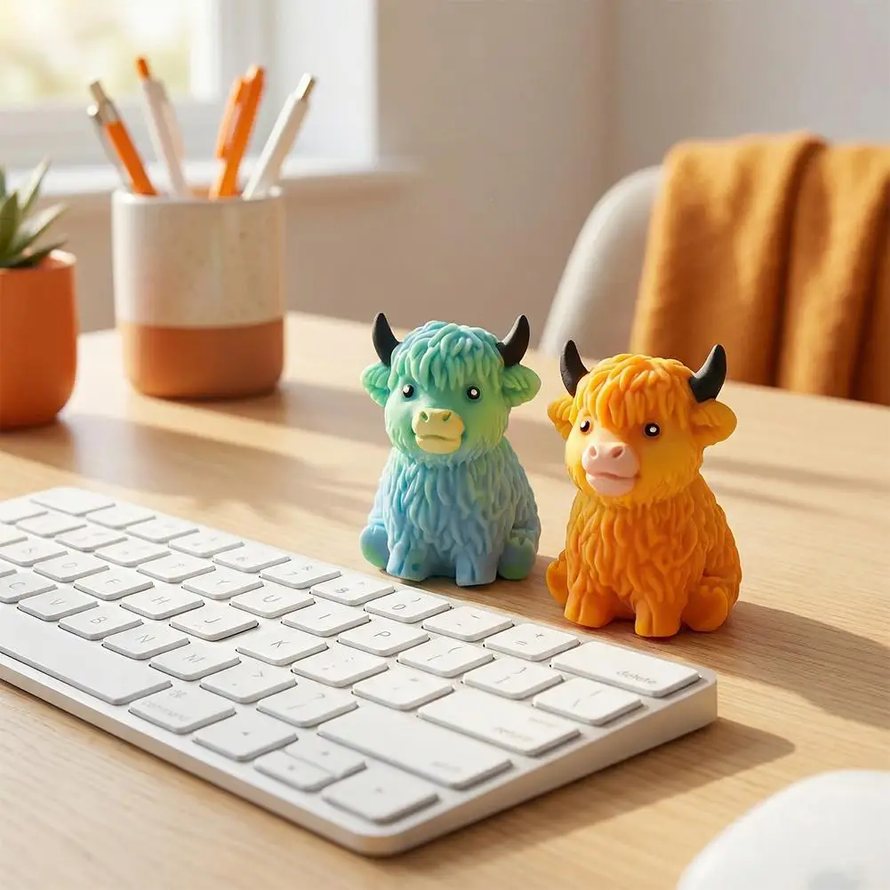 Soft yak stress ball slow rising squeeze toy on desk — Image 5 of 7