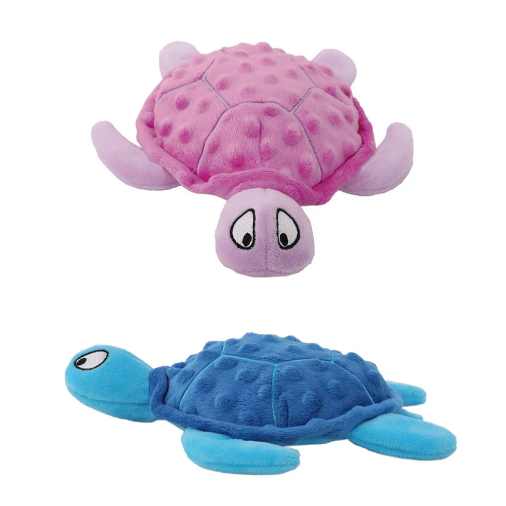 Plush sea turtle squeak dog toy with soft green shell — Image 5 of 7