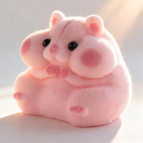 Handmade pink Taba squishy hamster toy, fuzzy and squeezable — Image 6 of 10
