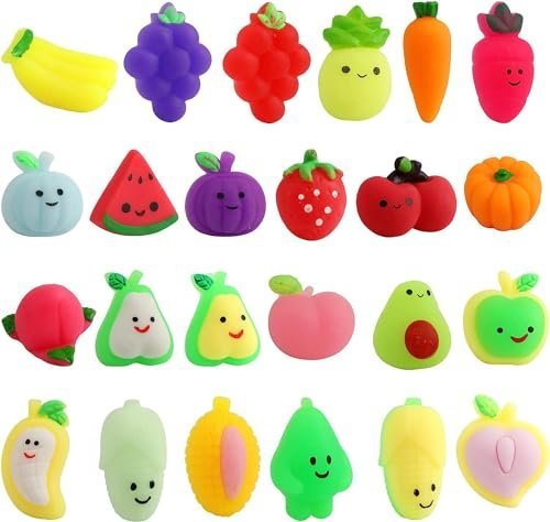 Fruit mochi squishy toys — watermelon, grape and cherry — Image 6 of 11