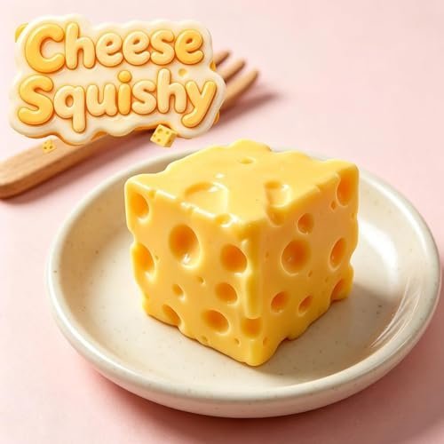 Yellow cheese squishy stress relief fidget toy for adults — Image 6 of 10