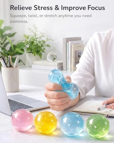 Blue coconut oil squishy jelly ball with slow rising texture — Image 6 of 11