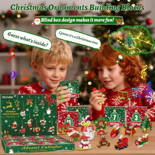 2026 Advent calendar building set with 12 ornaments — Image 6 of 8