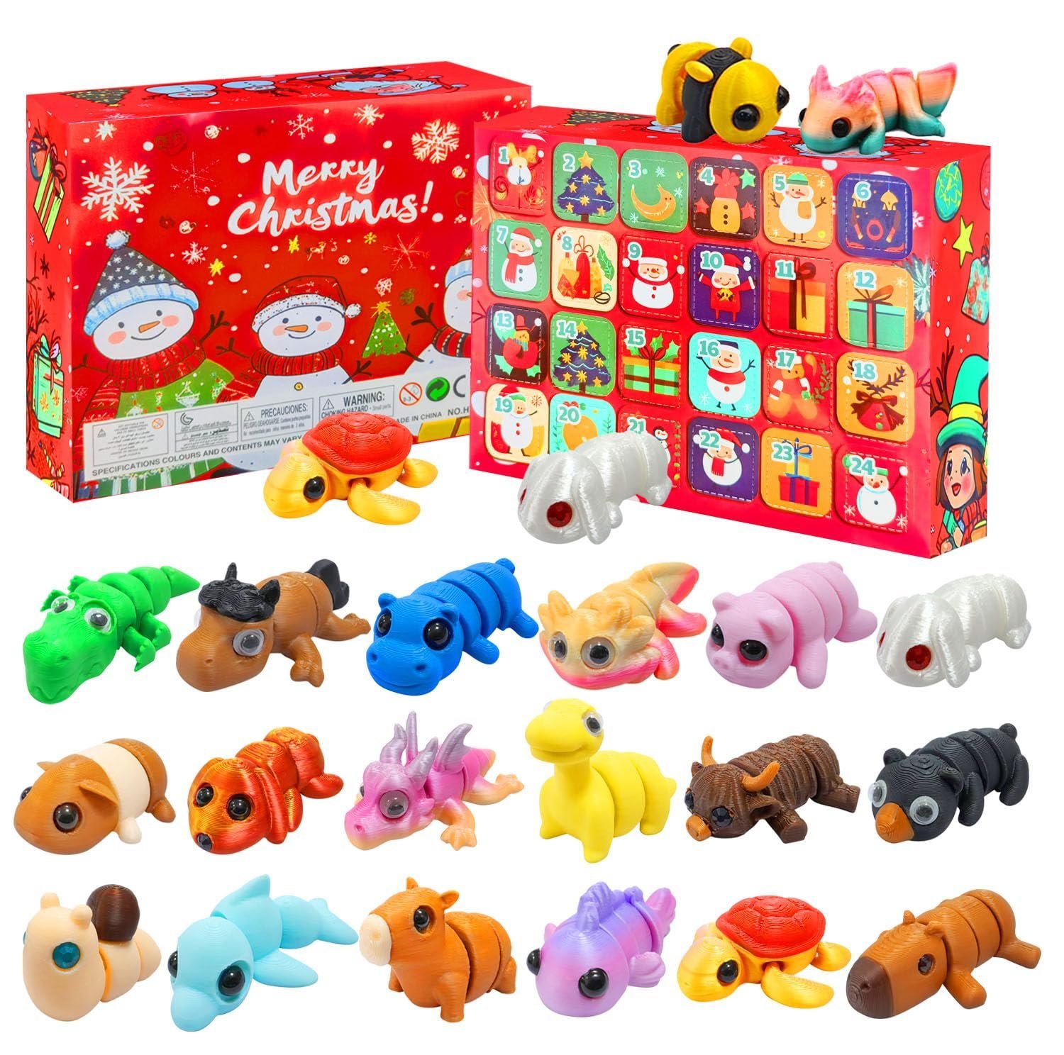 2024 Christmas advent calendar with 24 mini 3D animal toys — Image 6 of 9