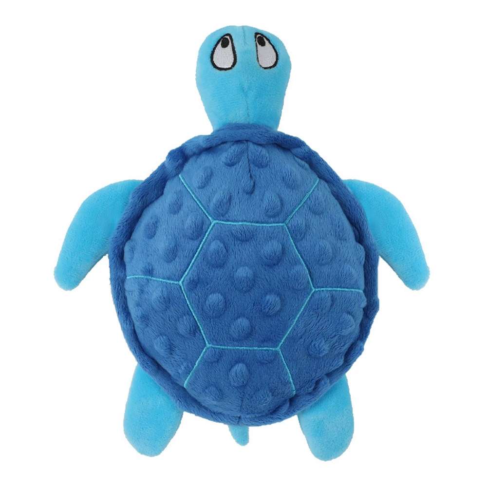 Plush sea turtle squeak dog toy with soft green shell — Image 6 of 7