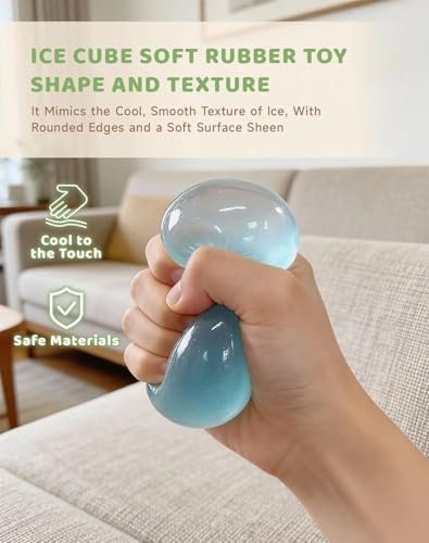 Blue coconut oil squishy jelly ball with slow rising texture — Image 7 of 11