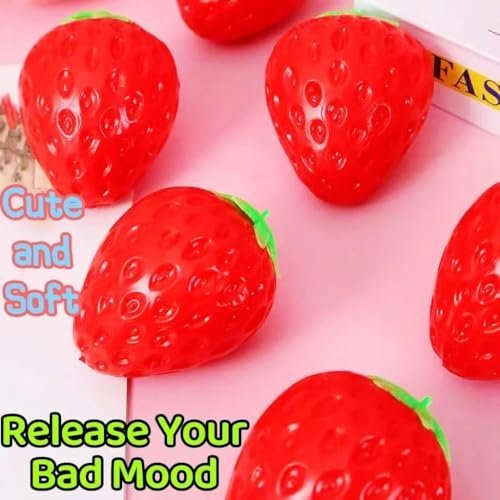 Giant strawberry squishy slow rising fidget stress toy — Image 7 of 10