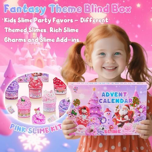 Pink squishy slime advent calendar with 12 slime cups — Image 7 of 8