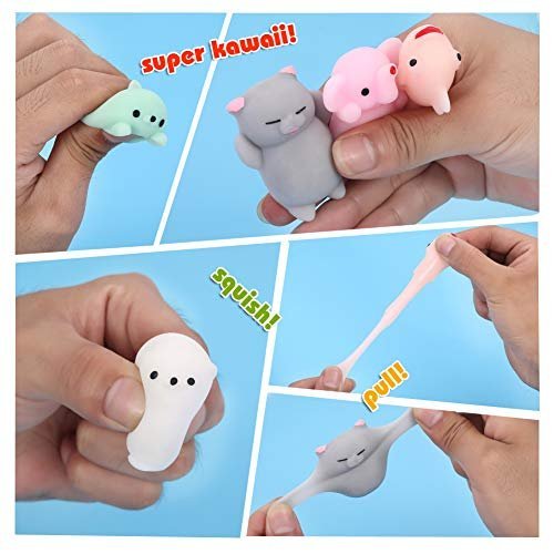 24 mini mochi squishy toys with storage box, kawaii animal set — Image 7 of 11