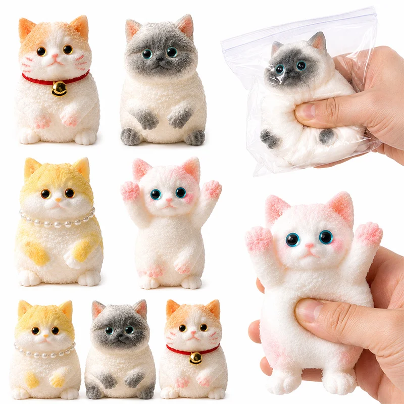 Kawaii cat squishy toy with slow rising foam — Image 6 of 6