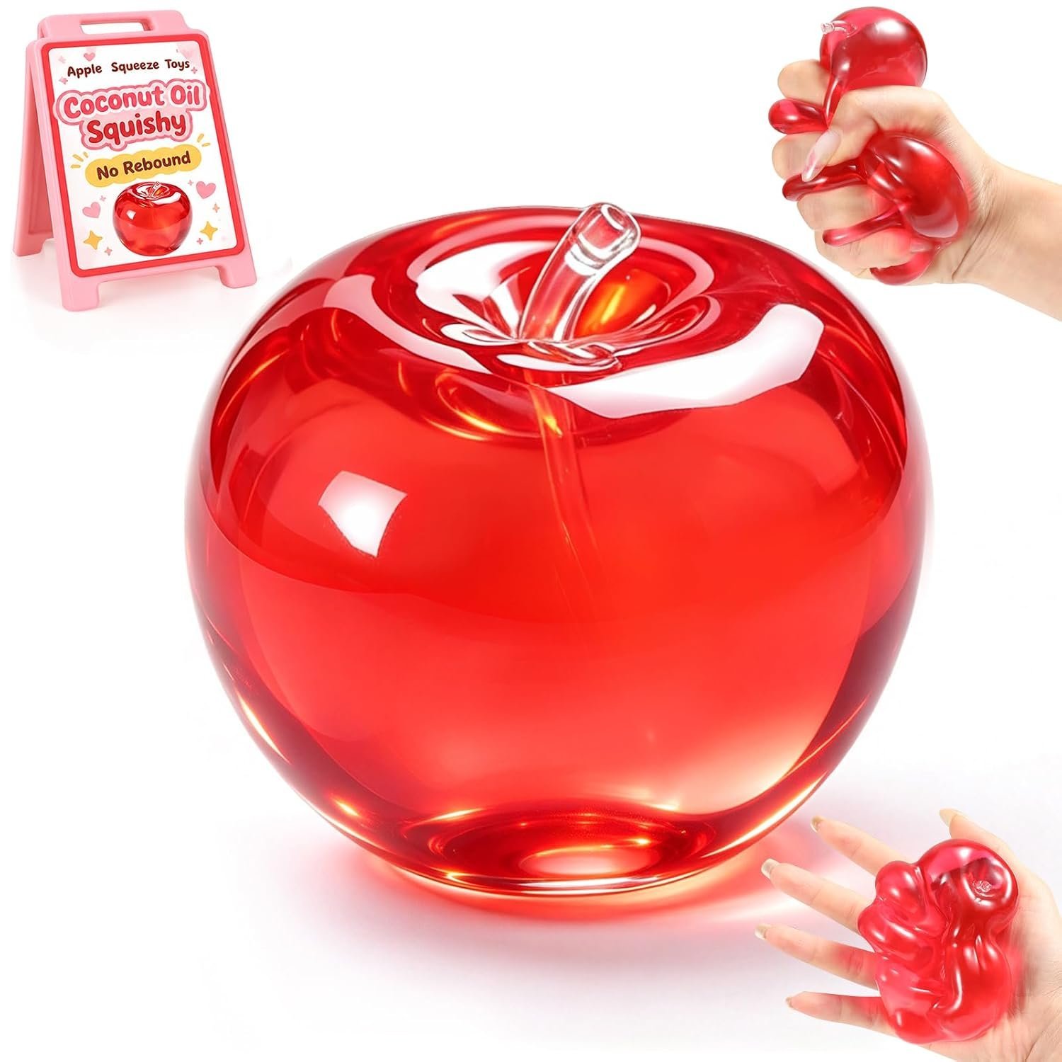 Apple-shaped no-rebound coconut oil squishy fidget toy — Image 8 of 11