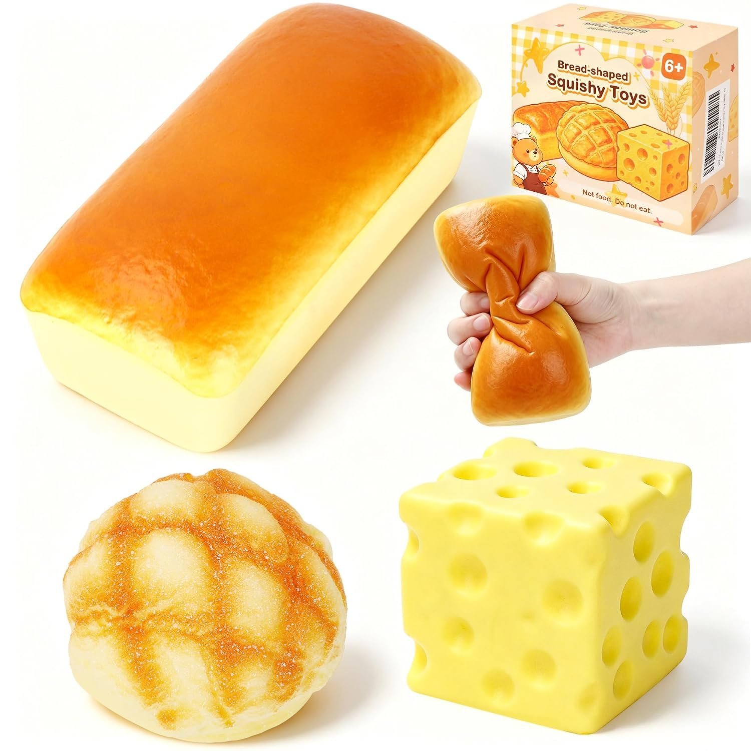 Jumbo bread and cheese slow rising squishy toys — Image 8 of 8