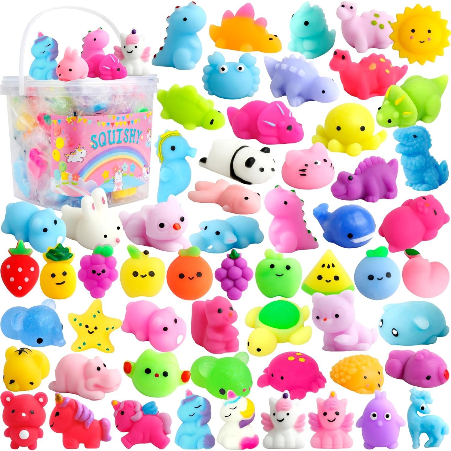150 pack of kawaii mochi squishy toys in animal shapes — Image 8 of 11