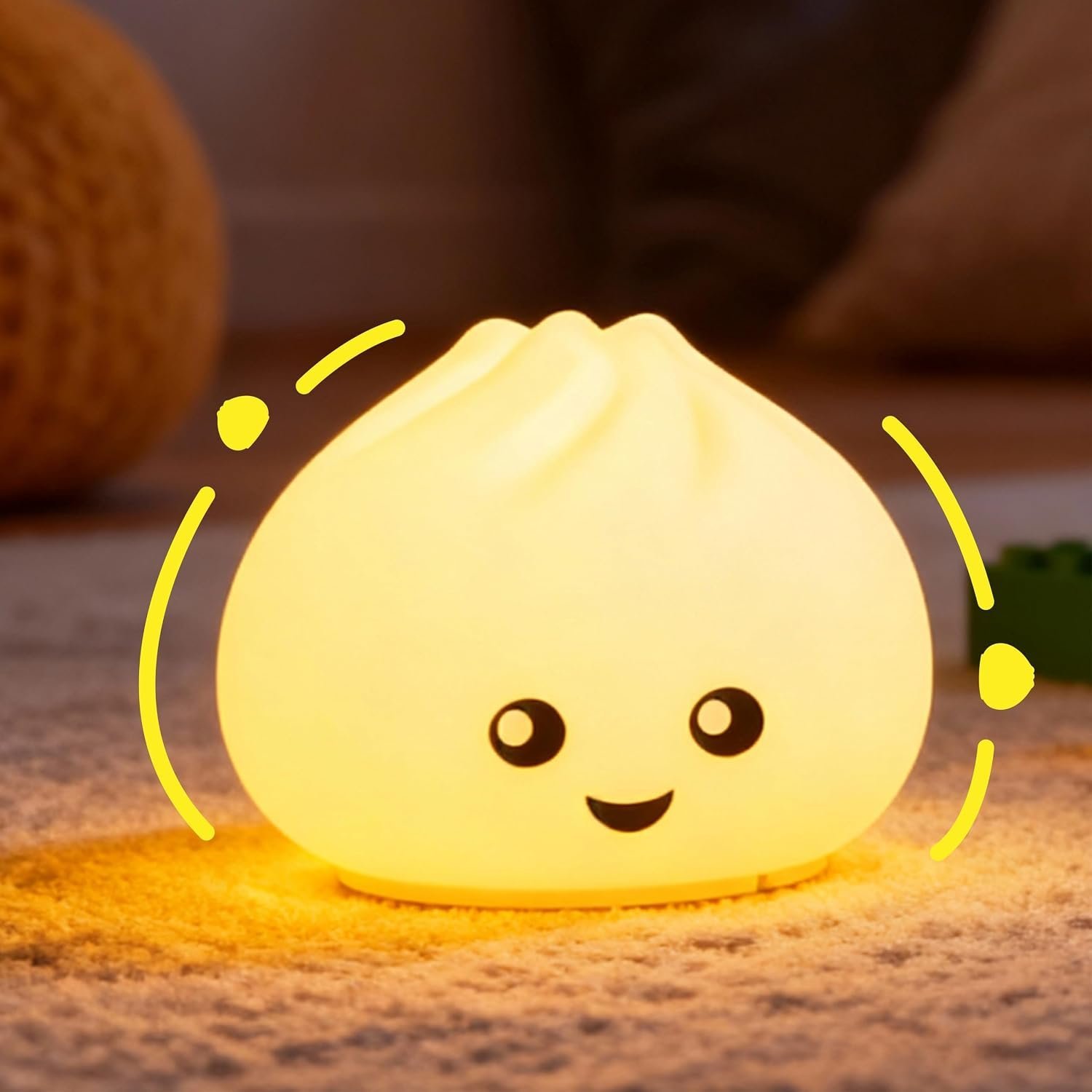 Squishy dumpling night light glowing in warm white — Image 8 of 9