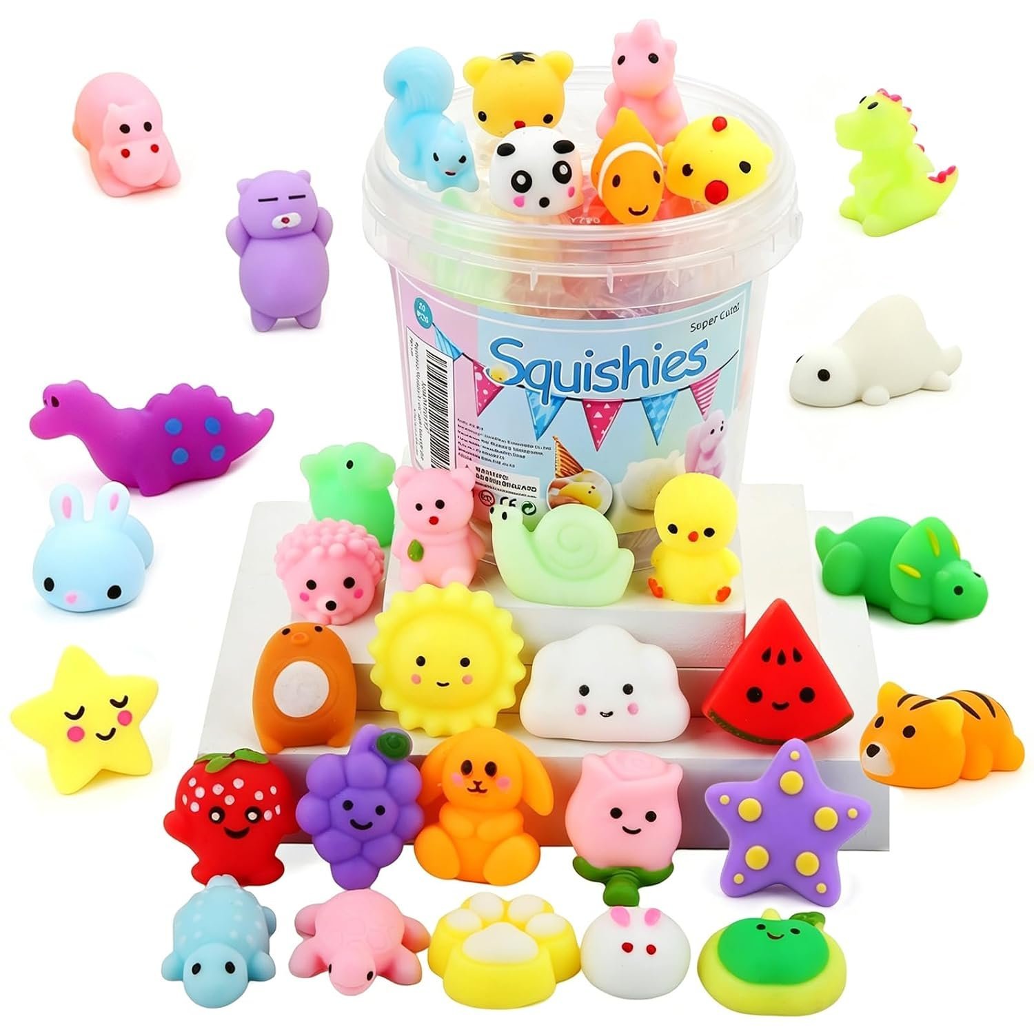 24 mini mochi squishy toys with storage box, kawaii animal set — Image 9 of 11