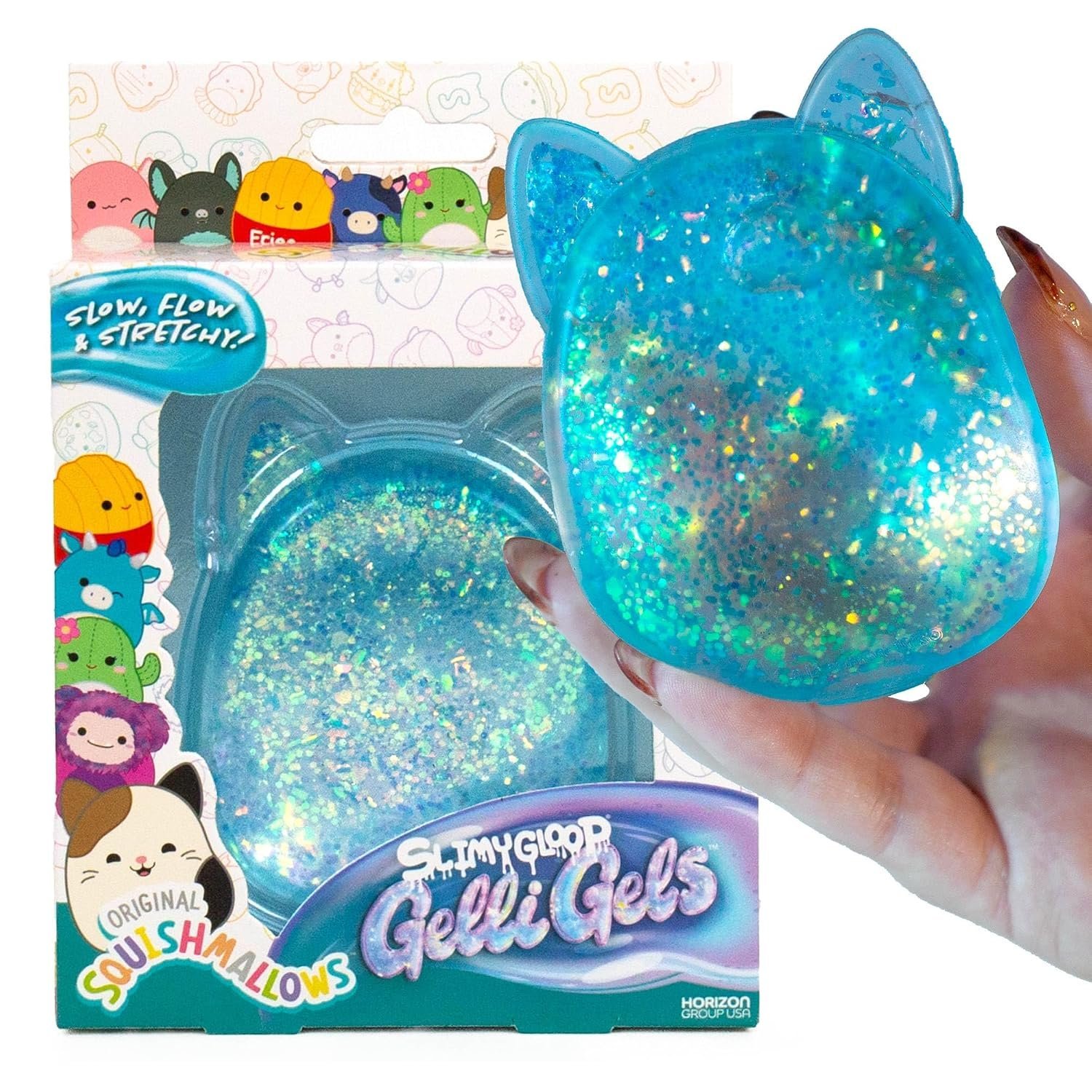 Two slow rising butter squishy toys squeezed in hand — Image 10 of 11