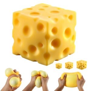 Two slow rising butter squishy toys squeezed in hand — Image 11 of 11