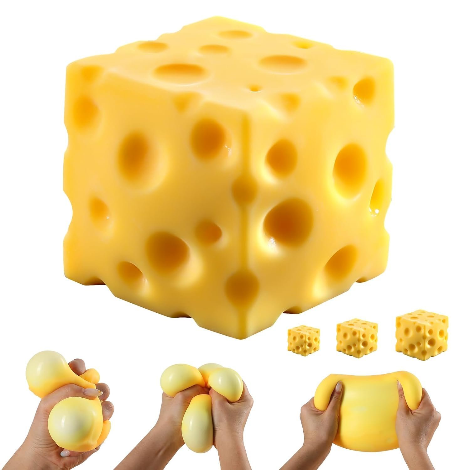Two slow rising butter squishy toys squeezed in hand — Image 11 of 11